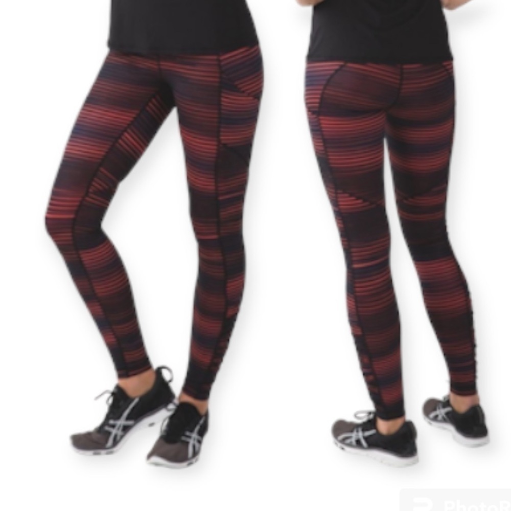 Lululemon Speed Tight lV Twisted Dune Alarming Black 6 Stripe